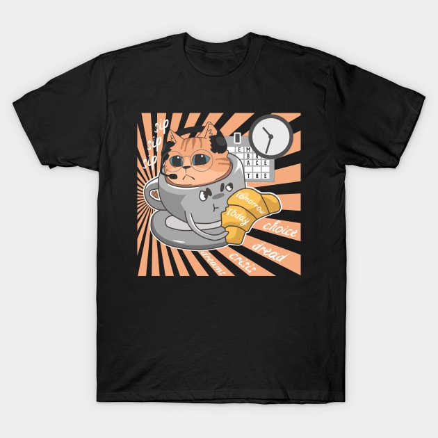 Embrace the Existential Dread Crisis Cat T-Shirt by alcoshirts